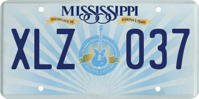 MS license plate XLZ037