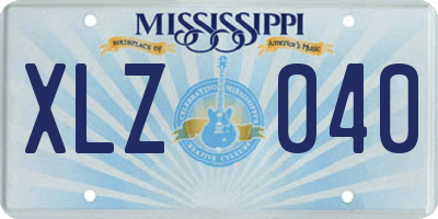 MS license plate XLZ040