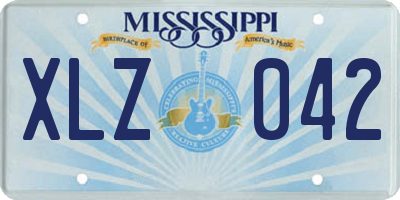 MS license plate XLZ042
