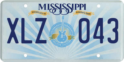 MS license plate XLZ043