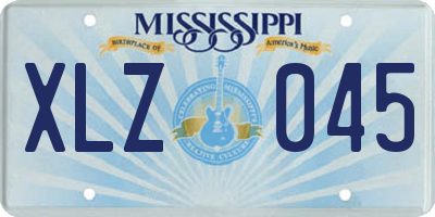 MS license plate XLZ045