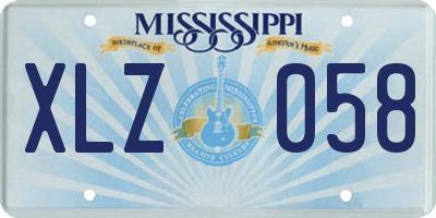 MS license plate XLZ058