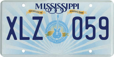 MS license plate XLZ059