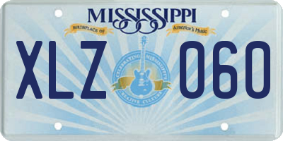 MS license plate XLZ060