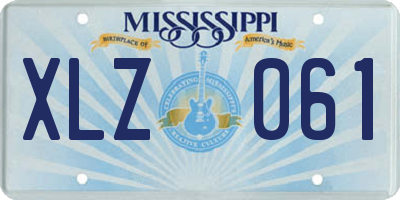 MS license plate XLZ061