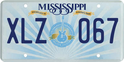 MS license plate XLZ067