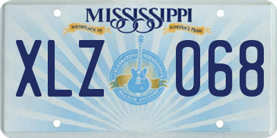 MS license plate XLZ068