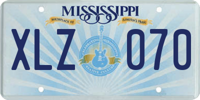 MS license plate XLZ070