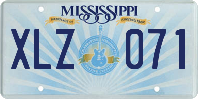 MS license plate XLZ071