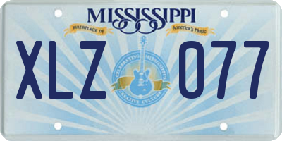 MS license plate XLZ077
