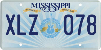MS license plate XLZ078