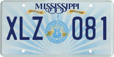 MS license plate XLZ081