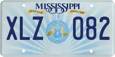 MS license plate XLZ082