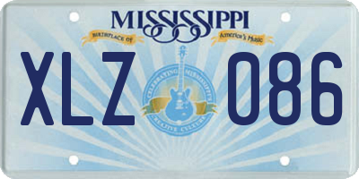 MS license plate XLZ086