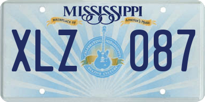 MS license plate XLZ087