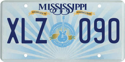 MS license plate XLZ090
