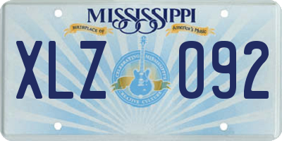 MS license plate XLZ092