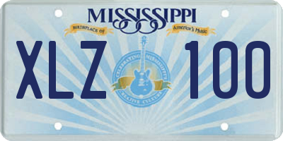 MS license plate XLZ100