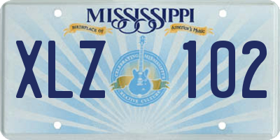 MS license plate XLZ102