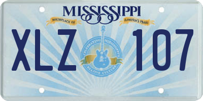 MS license plate XLZ107