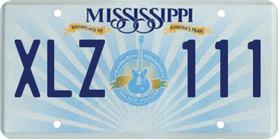 MS license plate XLZ111