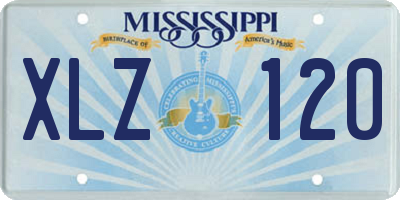 MS license plate XLZ120
