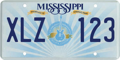 MS license plate XLZ123