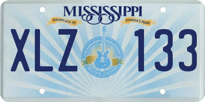 MS license plate XLZ133