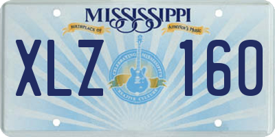 MS license plate XLZ160