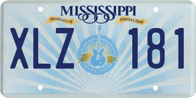 MS license plate XLZ181