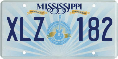 MS license plate XLZ182