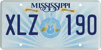 MS license plate XLZ190