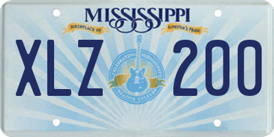 MS license plate XLZ200