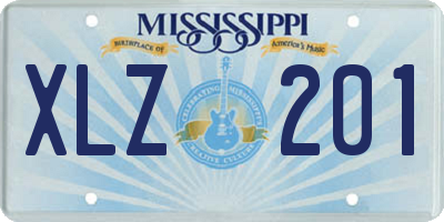 MS license plate XLZ201