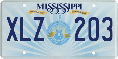 MS license plate XLZ203