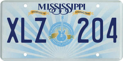 MS license plate XLZ204
