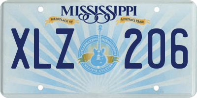 MS license plate XLZ206