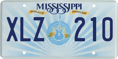 MS license plate XLZ210