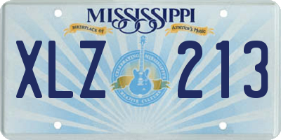 MS license plate XLZ213