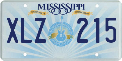 MS license plate XLZ215
