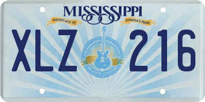 MS license plate XLZ216