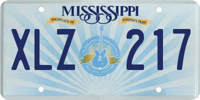 MS license plate XLZ217