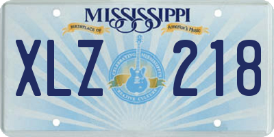 MS license plate XLZ218