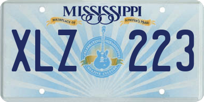 MS license plate XLZ223
