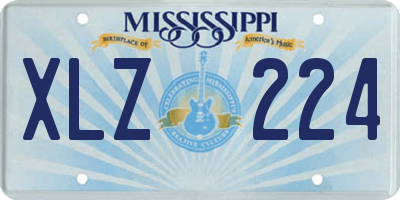 MS license plate XLZ224