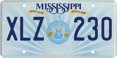 MS license plate XLZ230