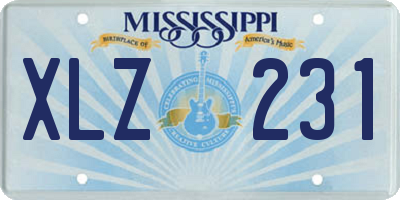 MS license plate XLZ231
