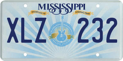 MS license plate XLZ232