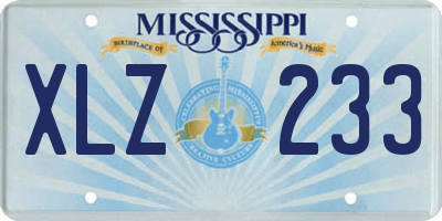 MS license plate XLZ233