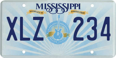 MS license plate XLZ234